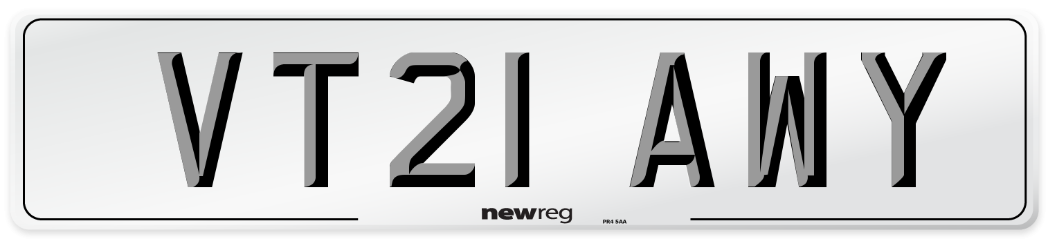 VT21 AWY Number Plate from New Reg